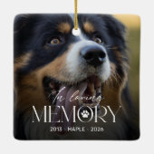 Hondengedenkbeeld kerstornament met foto keramisch ornament (Achterkant)