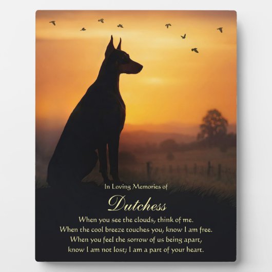 Hondengedenkteken Dobie Dobermann  Fotoplaat (Voorkant)