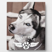 Hondengedenkteken Pootafdruk Hart Engelenvleugels  Fotoplaat (Voorkant)