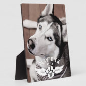 Hondengedenkteken Pootafdruk Hart Engelenvleugels  Fotoplaat (Zijkant)