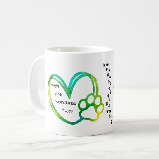 Hondengedicht met pootafdruk mok zonder wachtwoord (Voorkant links)