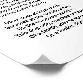 Hondengedicht van Elizabeth Barrett Browning Poster (Hoek)