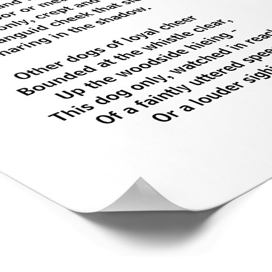 Hondengedicht van Elizabeth Barrett Browning Poster (Hoek)