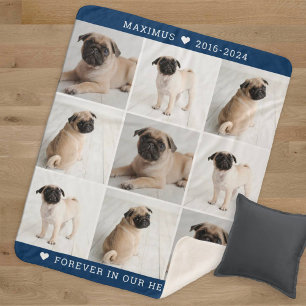 Hondengeheugenisfotocollage Aandenken Navy Sherpa Deken