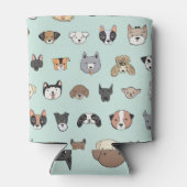 Hondengezicht: Cartoon doedelpatroon Blikjeskoeler (Achterkant)