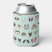 Hondengezicht: Cartoon doedelpatroon Blikjeskoeler (Blikje Achterkant)