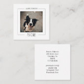 Hondengezicht Huisdierenverzorging Vierkante Visitekaartje (Voorkant / Achterkant)