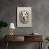 Hondengezicht l beige grijs l esthetisch mozaïek [ poster