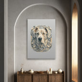 Hondengezicht l beige grijs l esthetisch mozaïek [ poster