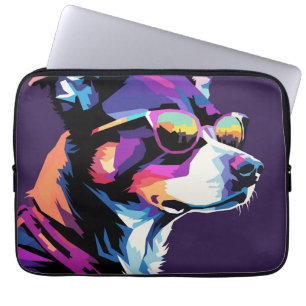 Hondengezicht pop kunst laptop sleeve