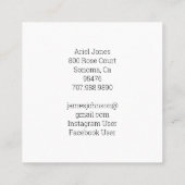 Hondengezicht Portret Fotograaf Vierkante Visitekaartje (Achterkant)