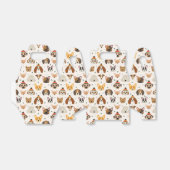 Hondengezichten in Winter Petten Vakantiepatroon Bedankdoosjes (Uitgevouwen)