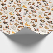 Hondengezichten in Winter Petten Vakantiepatroon Cadeaupapier (Hoek)