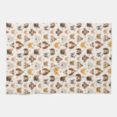 Hondengezichten in Winter Petten Vakantiepatroon Theedoek (Horizontaal)