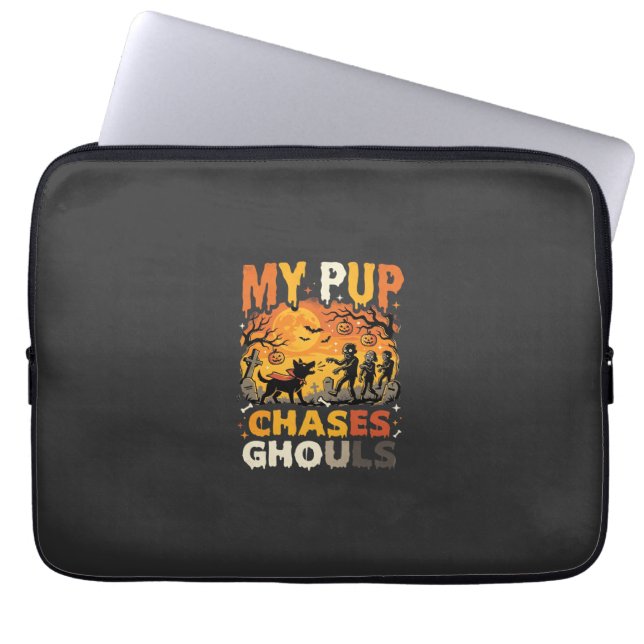 Hondengrafveldpatrouille met Halloween Laptop Sleeve (Voorkant)