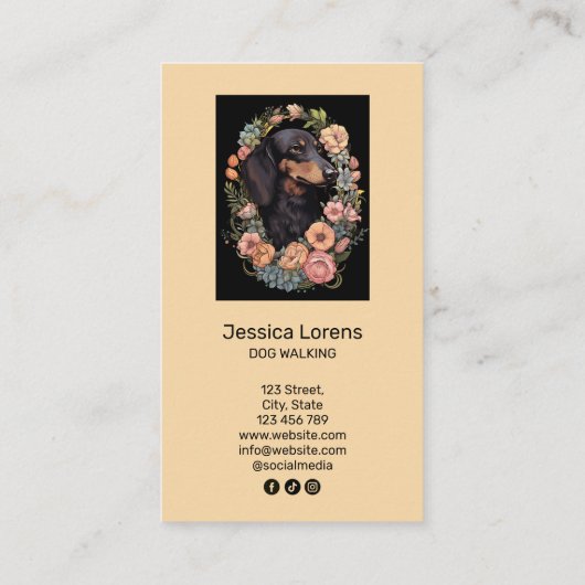  Hondengroomer Pet Dachshund Puppy Visitekaartje (Achterkant)