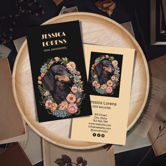  Hondengroomer Pet Dachshund Puppy Visitekaartje