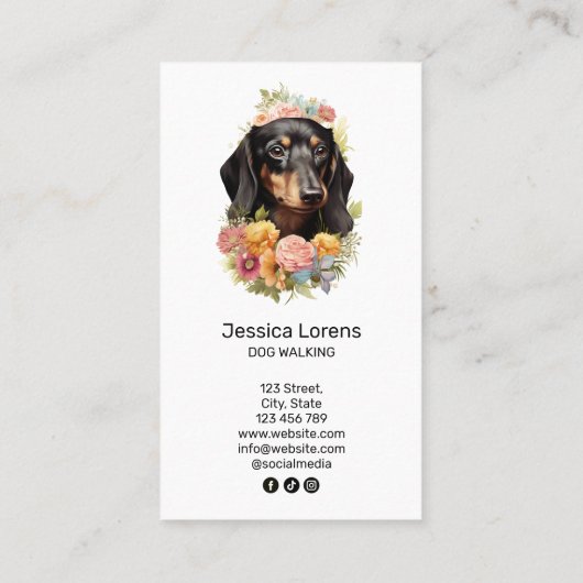  Hondengroomer Pet Dachshund Puppy Visitekaartje (Achterkant)