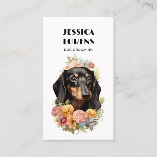  Hondengroomer Pet Dachshund Puppy Visitekaartje (Voorkant)