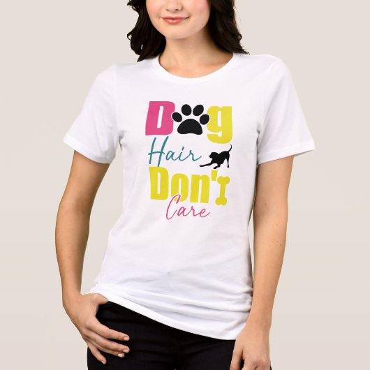 Hondenhaar Don't Care Typography T-Shirt Design |  (Voorkant)