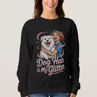 Hondenhaar Is Mijn Glitter Grappige Fluffy Witte H Trui