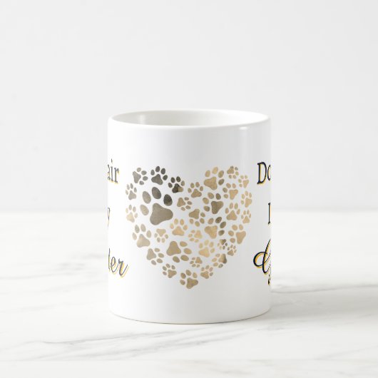 Hondenhaar is mijn glitter hartpootjes koffiemok (Center)