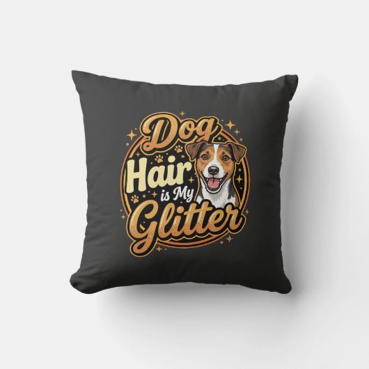 Hondenhaar Is Mijn Glitter Hond Liefhebber Kussen (Voorkant)