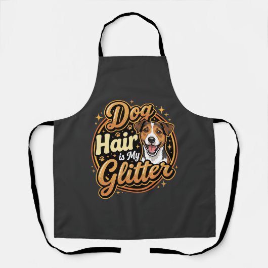 Hondenhaar Is Mijn Glitter Hondenliefhebber Schort (Voorkant)