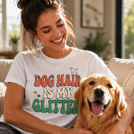 Hondenhaar is mijn glitter Ik hou van honden T-shirt