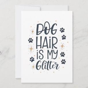 Hondenhaar Is Mijn Glitter Malle Poot Typografie Feestdagenkaart