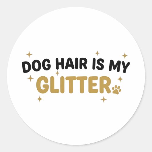 Hondenhaar Is Mijn Glitter Sticker (Voorkant)