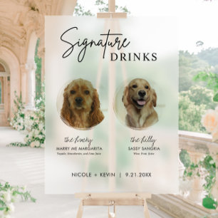 Hondenhandtekening Drinken Teken Trouwbar Acryl te Acryl Bord