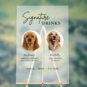 Hondenhandtekening Drinken Teken Trouwbar Acryl te Acryl Bord (Neutraal)