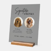 Hondenhandtekening Drinken Teken Trouwbar Acryl te Bord (Hoek)