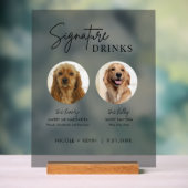 Hondenhandtekening Drinken Teken Trouwbar Acryl te Bord (Neutraal)