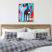 Hondenharmonie: Een ode aan Joan Miró Canvas Afdruk (Insitu (Slaapkamer))