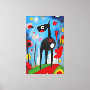 Hondenharmonie: Een ode aan Joan Miró Canvas Afdruk