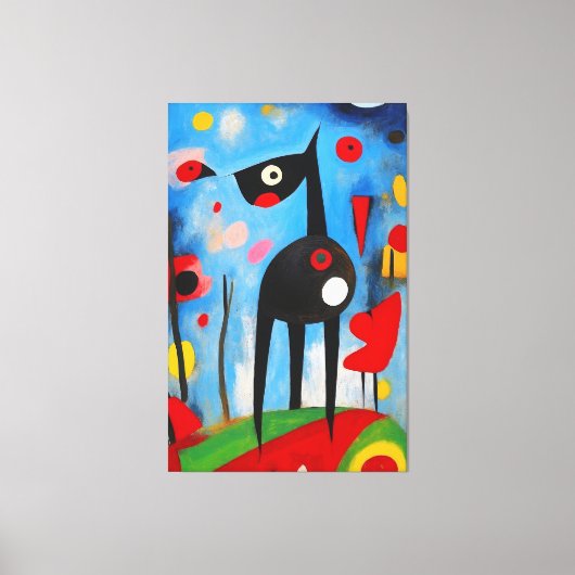 Hondenharmonie: Een ode aan Joan Miró Canvas Afdruk (Voorkant)