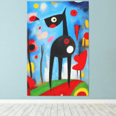 Hondenharmonie: Een ode aan Joan Miró Canvas Afdruk (Insitu (Houten vloer))
