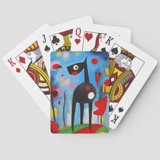 Hondenharmonie: Een ode aan Joan Miró Pokerkaarten (Achterkant)
