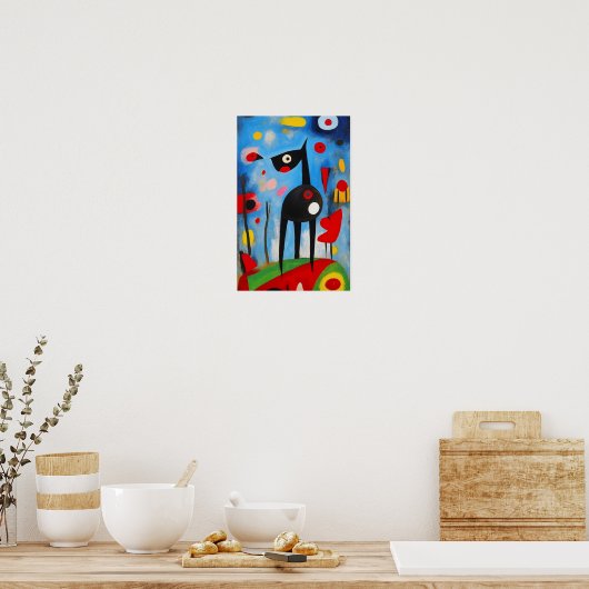 Hondenharmonie: een ode aan Joan Miró Poster (Keuken)