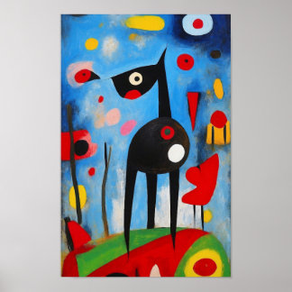 Hondenharmonie: een ode aan Joan Miró Poster