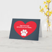 Hondenhart en Pawprint Sympathy Card Kaart (Gele Bloem)