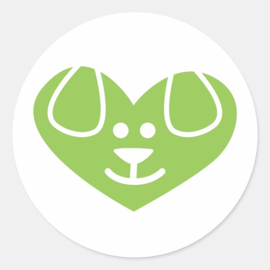 Hondenhart Groene Sticker (Voorkant)