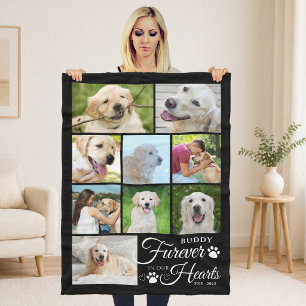 Hondenherdenking FUREVER IN ONZE HARTEN 9 Fotocoll Fleece Deken