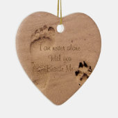 Hondenherdenking Voetafdrukken in Zand Foto Keramisch Ornament (Rechts)