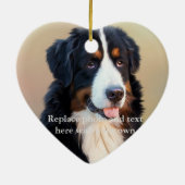 Hondenherdenking Voetafdrukken in Zand Foto Keramisch Ornament (Achterkant)