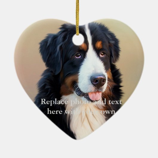 Hondenherdenking Voetafdrukken in Zand Foto Keramisch Ornament (Achterkant)