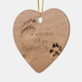 Hondenherdenking Voetafdrukken in Zand Foto Keramisch Ornament (Links)