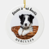 Hondenherdenking voor altijd in onze harten keramisch ornament (Voorkant)